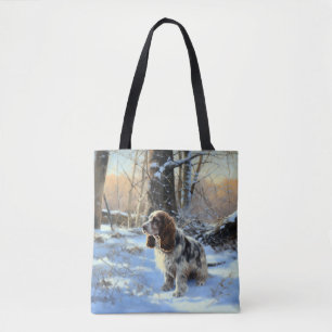 Cocker Spaniel Låt Det Snöa Jul Tygkasse