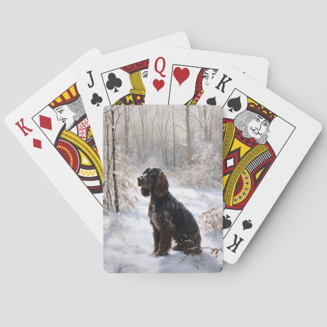 Cocker Spaniel Let It Snow Jul Casinokort (Baksidan)