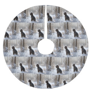 Cocker Spaniel Let It Snow Jul Julgransmatta Borstad Polyester