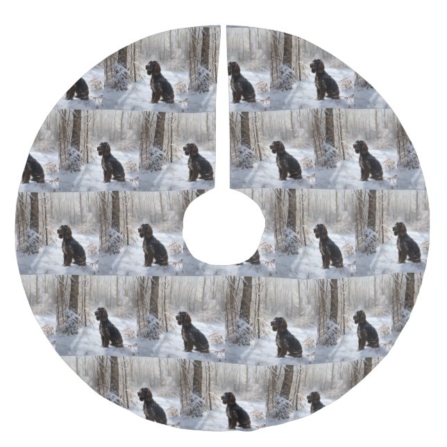 Cocker Spaniel Let It Snow Jul Julgransmatta Borstad Polyester (Framsidan)