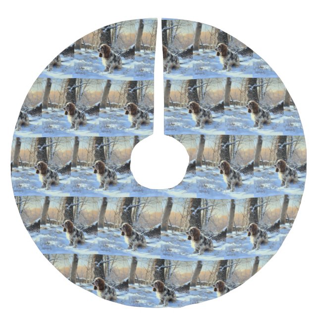 Cocker Spaniel Let It Snow Jul Julgransmatta Borstad Polyester (Framsidan)