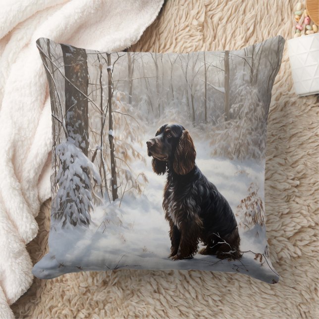 Cocker Spaniel Let It Snow Jul Kudde (Filt)