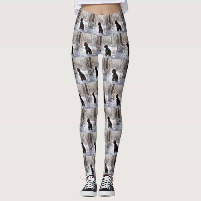 Cocker Spaniel Let It Snow Jul Leggings (Framsida)