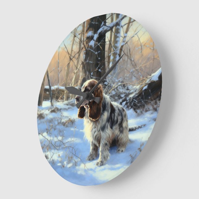 Cocker Spaniel Let It Snow Jul Stor Klocka (Vinkel)