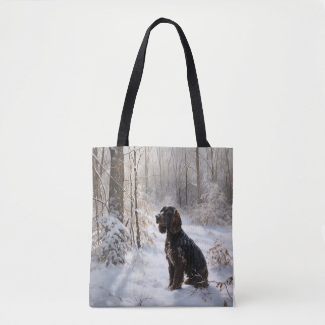Cocker Spaniel Let It Snow Jul Tygkasse (Framsida)