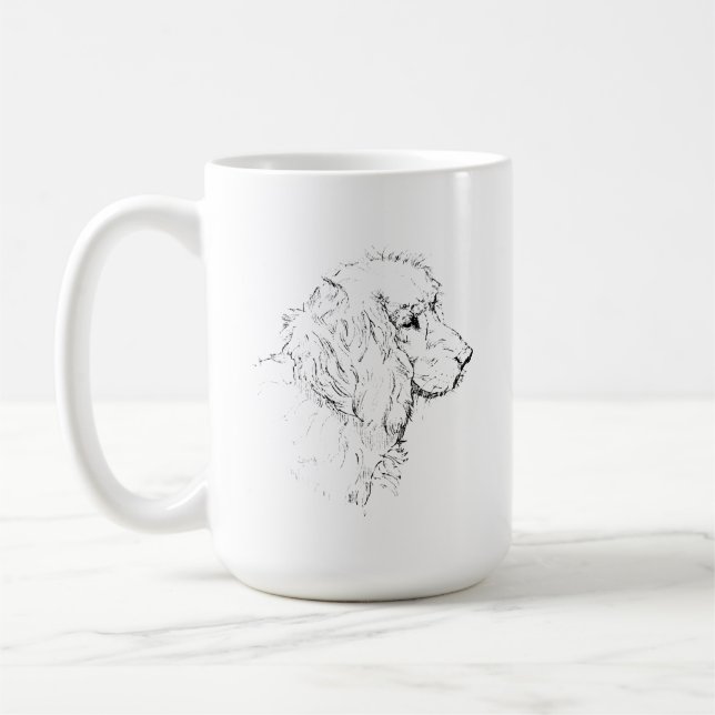 Cocker Spaniel – Line Art Sketch Hund Kaffe Mugg (Vänster)
