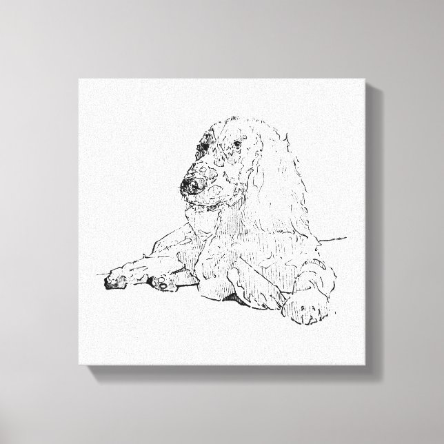 Cocker Spaniel Linjedragningskonst Hund  Canvastryck (Framsida)