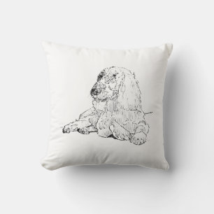 Cocker Spaniel Linjedragningskonst Hund Kudde
