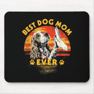 Cocker spaniel mamma retro solnedgång rolig hund m musmatta