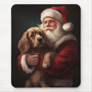 Cocker Spaniel Med Tomte Festiv Jul Musmatta