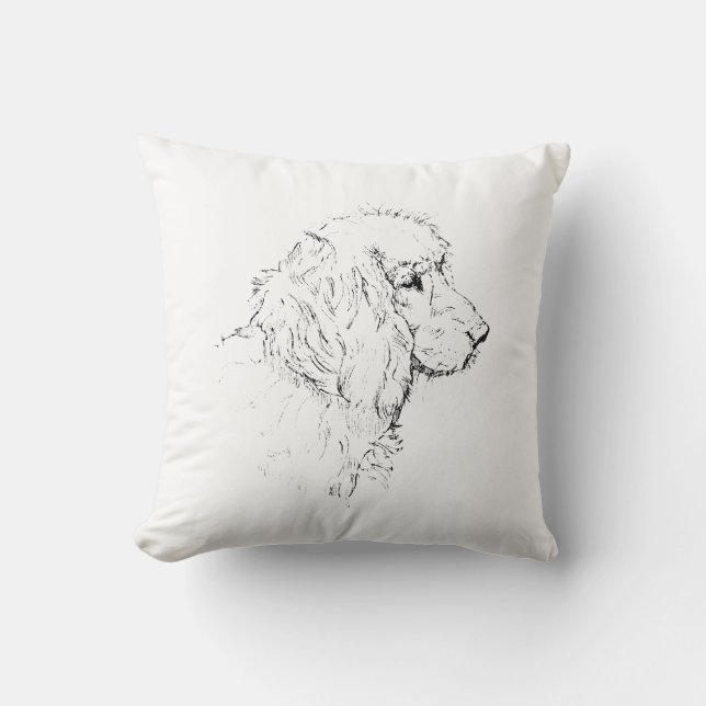 Cocker Spaniel – minimalistisk hund linjedragning Kudde (Framsida)