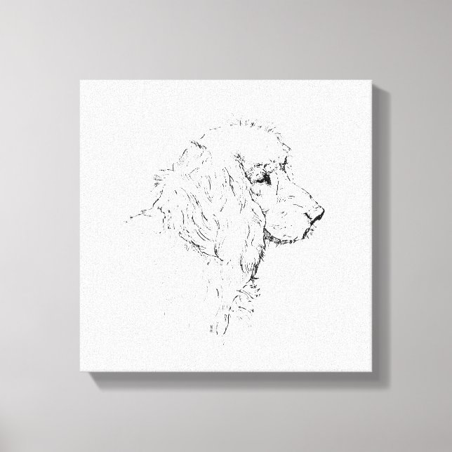 Cocker Spaniel – minimalistisk hund linjedrawing Canvastryck (Framsida)