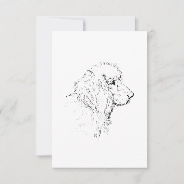Cocker Spaniel – minimalistisk hund linjedrawing Tack Kort (Framsida)