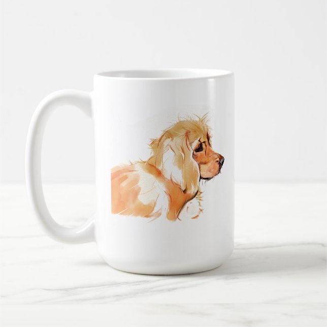 Cocker Spaniel Mugg, Hundmamma Kaffe Akvarell Kaffemugg (Vänster)