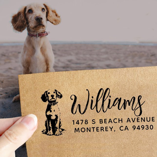 Cocker Spaniel Owner Return Address Dog Owner Självfärgande Stämpel (Skapare uppladdad)