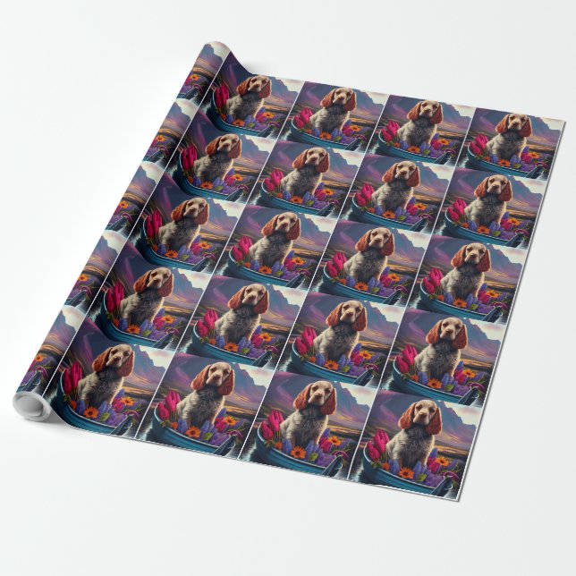 Cocker Spaniel på åra: Ett naturskönt äventyr Presentpapper (Utrullad)