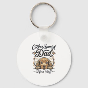 Cocker Spaniel Pappa Livet Är Jobbigt Vintage Hund Nyckelring