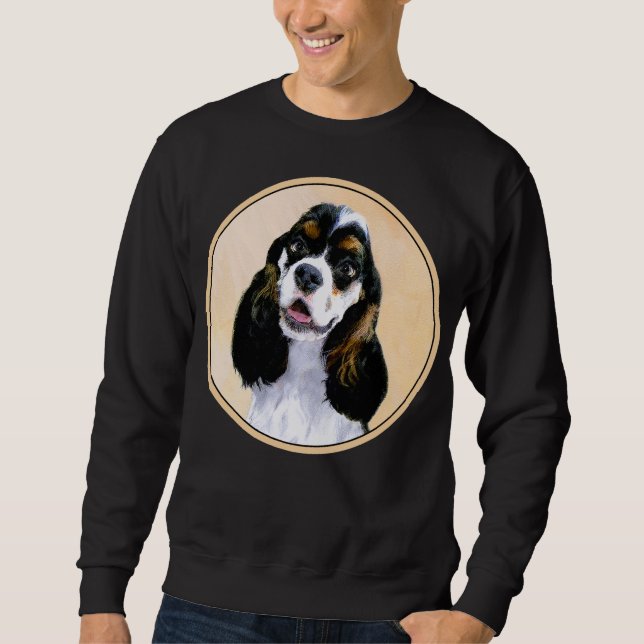 Cocker Spaniel (Parti) Målning - Original Hundkons Lång Ärmad Tröja (Framsida)