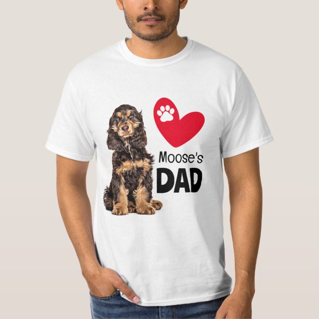Cocker Spaniel Personlig Pappa T-Shirt (Framsida)