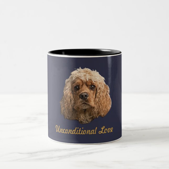 Cocker Spaniel-produkter Två-Tonad Mugg (Center)