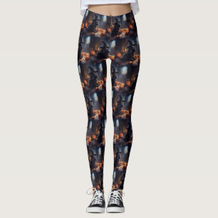 Cocker Spaniel Pumpa Halloween Skräckinjagande Leggings