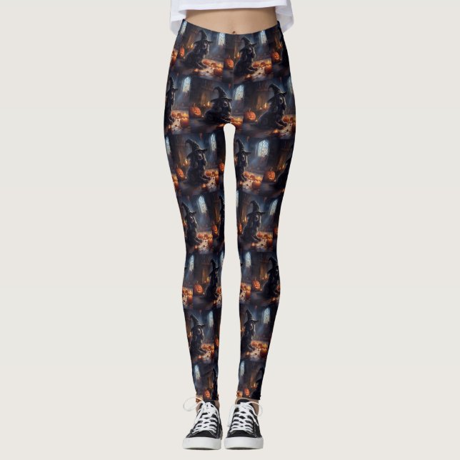 Cocker Spaniel Pumpa Halloween Skräckinjagande Leggings (Framsida)