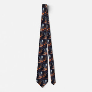 Cocker Spaniel Pumpa Halloween Skräckinjagande Slips