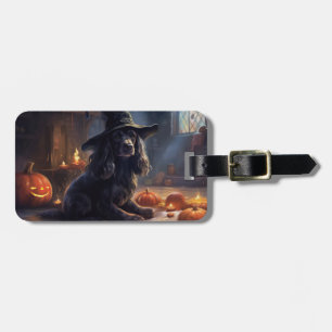 Cocker Spaniel Pumpakvar Halloween Skräckinjagande Bagagebricka