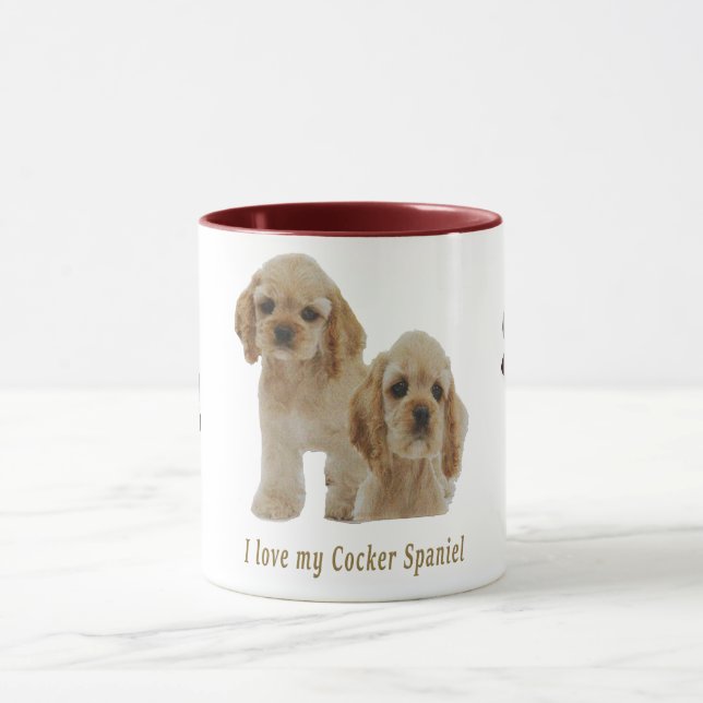 Cocker spaniel puppies Two Tone kaffe mugg (Center)