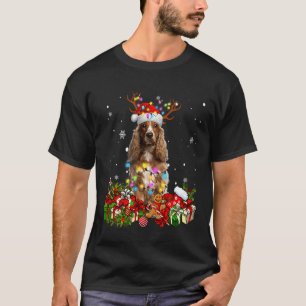 Cocker Spaniel Reindeer Xmas Christmas Dog T Shirt