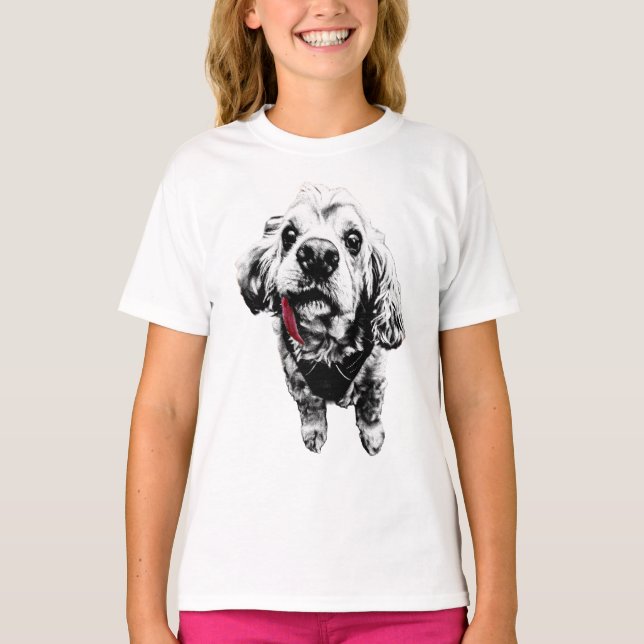 Cocker Spaniel – Röd Tunga, Riktig Attityd T Shirt (Framsida)