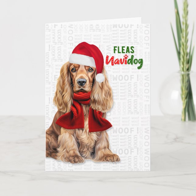 Cocker Spaniel Roliga Lopp Navidog Helgkort (Framsida)