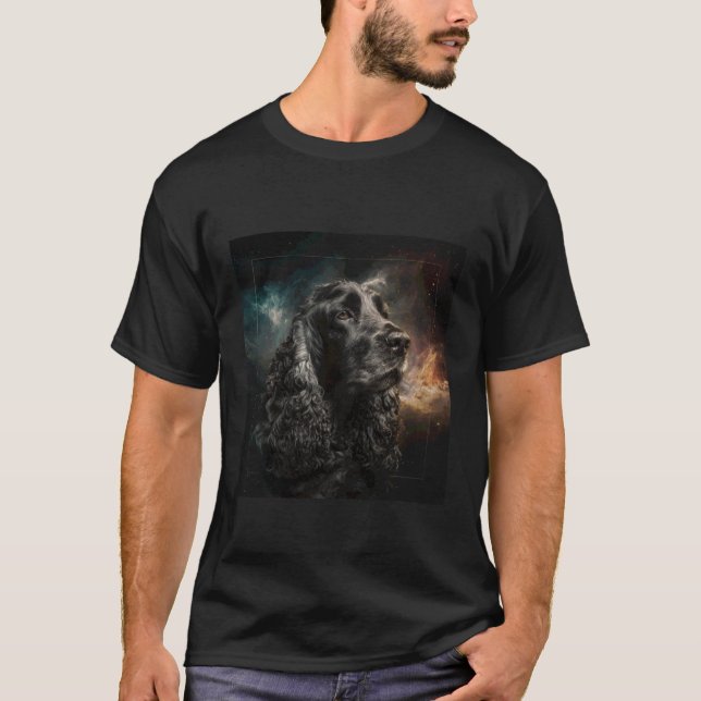 Cocker Spaniel Rymden T Shirt (Framsida)