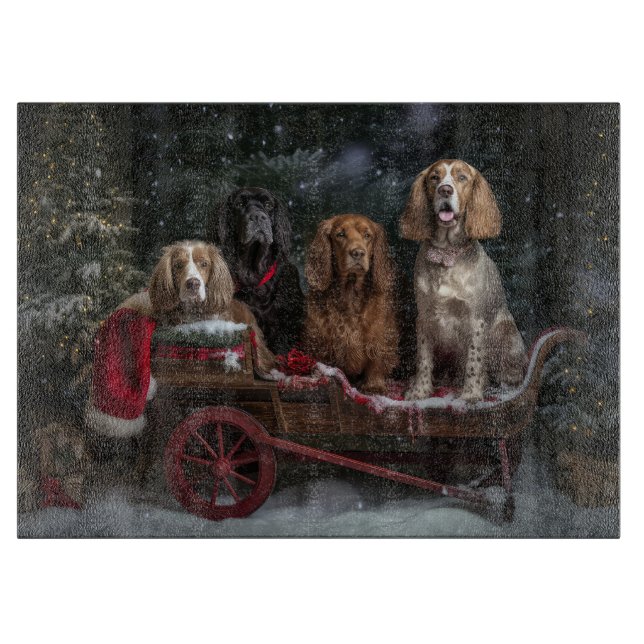 Cocker Spaniel Snöig släde juldekoration  (Framsidan)