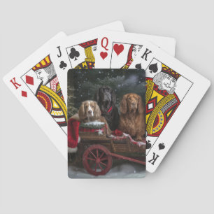 Cocker Spaniel Snöig släde juldekoration Casinokort