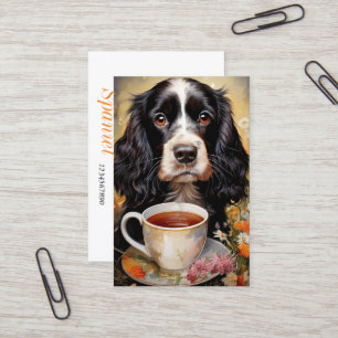 Cocker Spaniel svart vit Visitkort