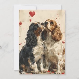 Cocker spaniel Valentines dag Julkort