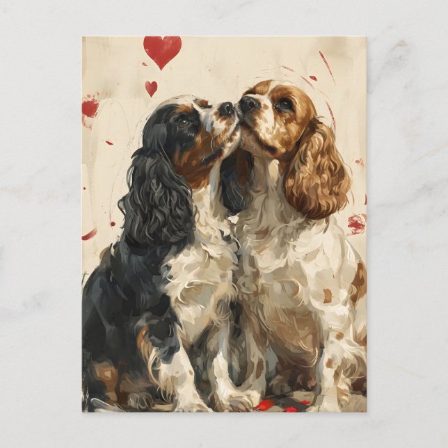Cocker spaniel Valentines dag Vykort (Framsida)