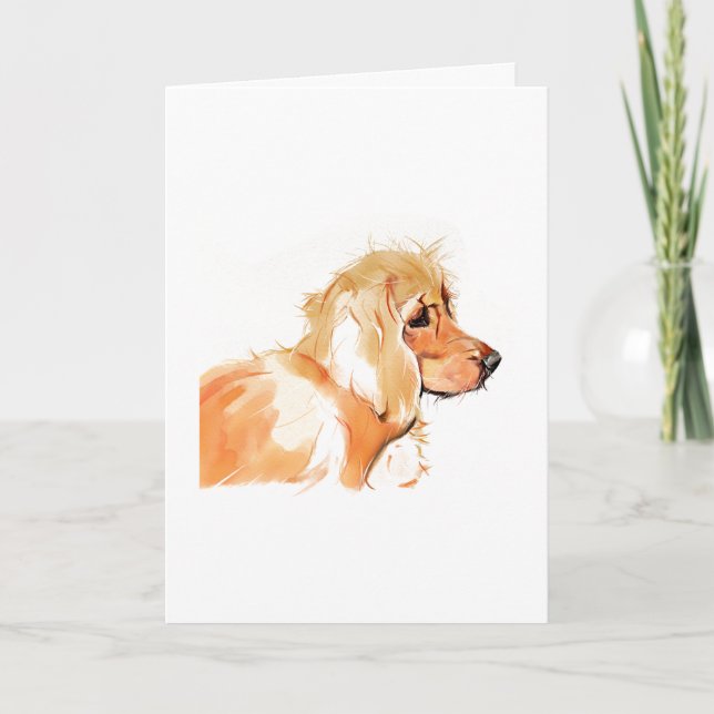 Cocker Spaniel Välkomstkort, Akvarell Kort (Framsida)