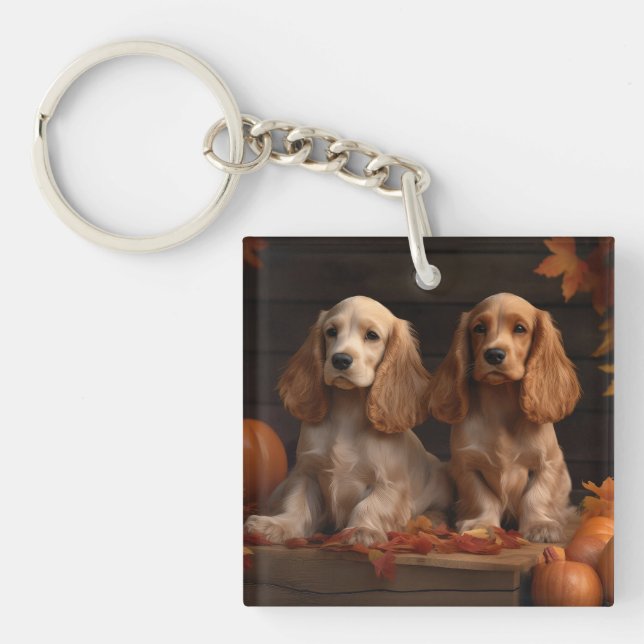 Cocker Spaniel Valp Höstglädje Pumpa (Framsidan)