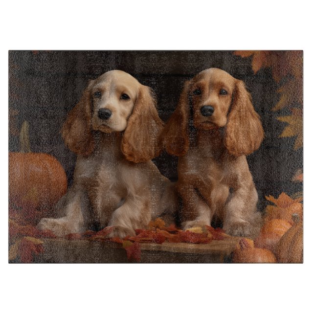 Cocker Spaniel Valp Höstglädje Pumpa  (Framsidan)