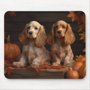 Cocker Spaniel Valp Höstglädje Pumpa Musmatta