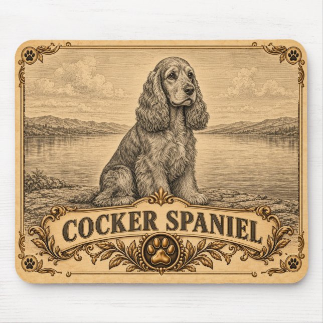 Cocker Spaniel, Vintage Heritage Dog Musmatta (Framsidan)