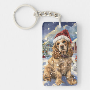 Cocker Spaniel Vinter Värld Julglädje
