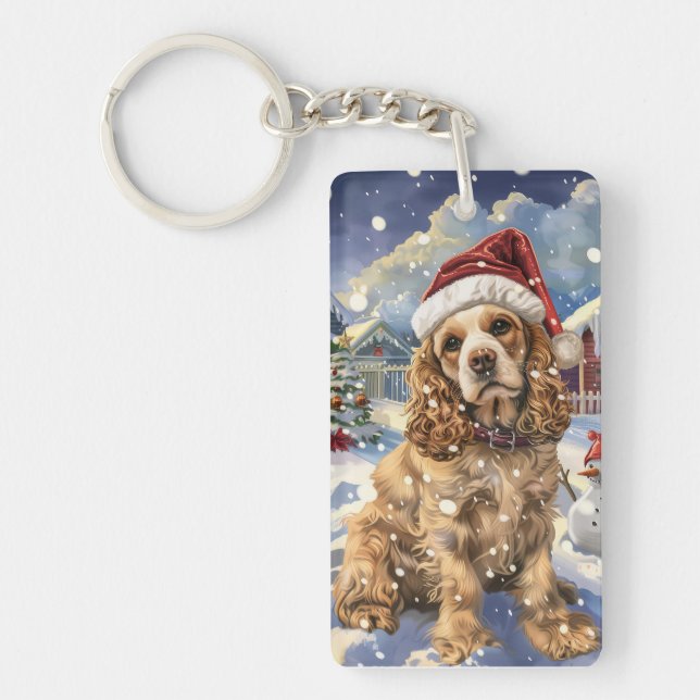 Cocker Spaniel Vinter Värld Julglädje  (Framsidan)