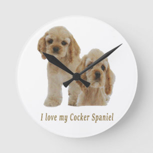 cocker spaniels rund klocka