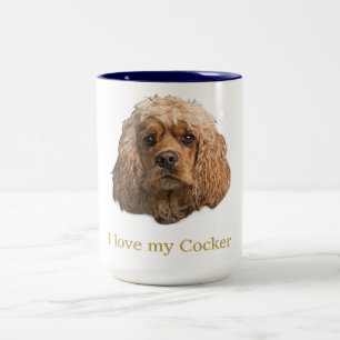 cocker spaniels Två-Tonad mugg