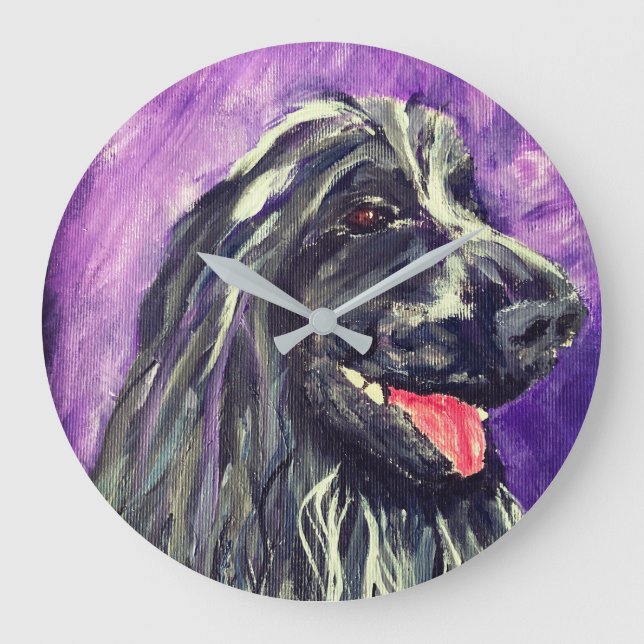 Cocker Spansk Blue Roan Hund Paweed Stor Klocka (Framsida)