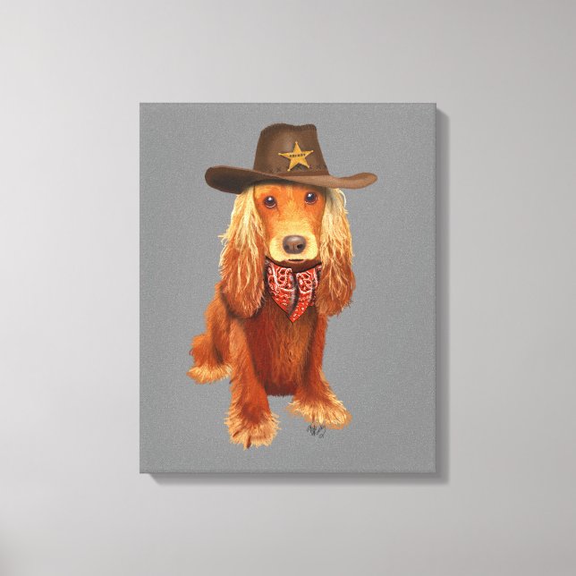 Cocker Spansk Cowboy Canvastryck (Framsida)