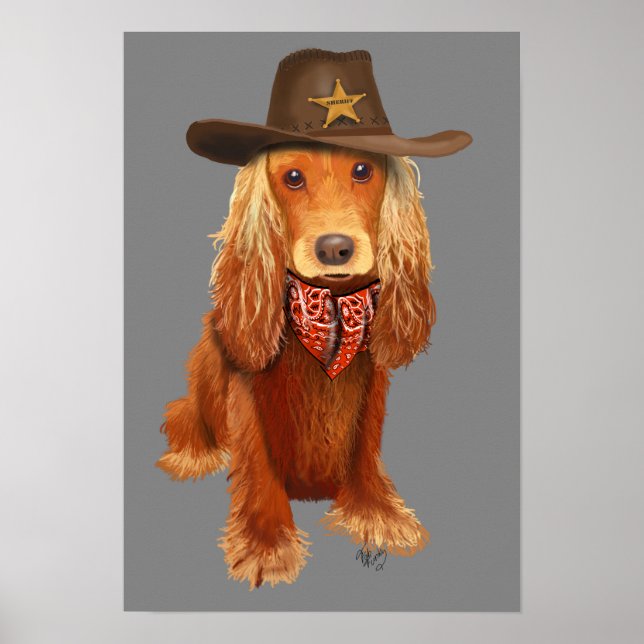Cocker Spansk Cowboy Poster (Framsidan)